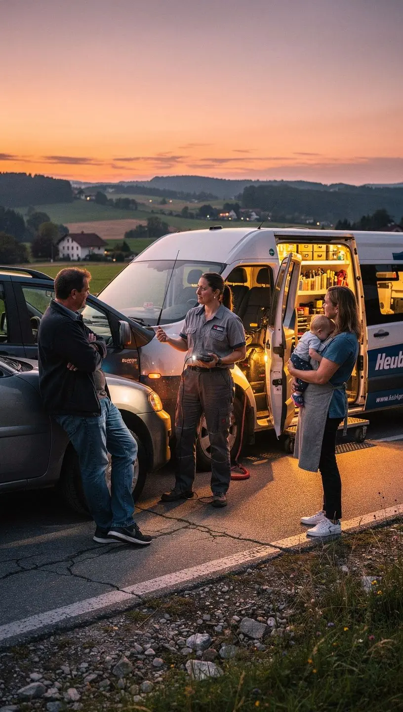 Mobile Autowerkstatt mit professioneller Ausrüstung für kleine Reparaturen unterwegs.